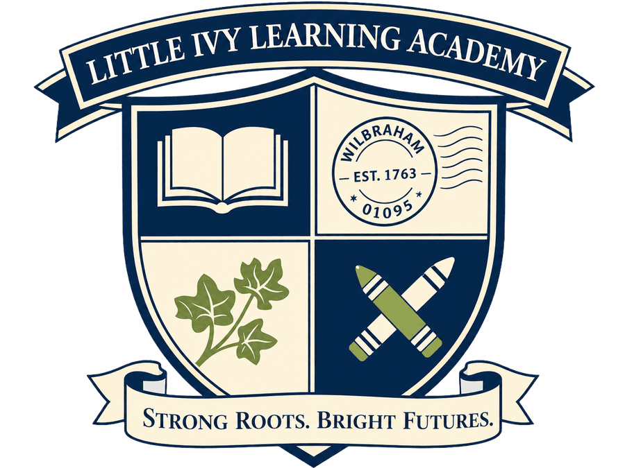 Little Ivy Learning Academy crest — Strong Roots. Bright Futures.